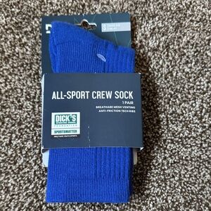 Dick's All-Sport Crew Socks - Blue (1 Pair)